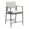 Indosoul California Metal Outdoor Bar Chair, Charcoal