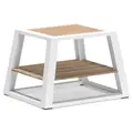 Indosoul St Lucia Teak Timber & Metal Outdoor Side Table, White