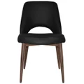 Albury Commercial Grade Vinyl Dining Chair, Metal Leg, Black / Light Walnut