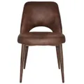 Albury Commercial Grade Eastwood Fabric Dining Chair, Metal Leg, Bison / Light Walnut