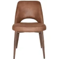 Albury Commercial Grade Eastwood Fabric Dining Chair, Metal Leg, Tan / Light Walnut
