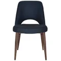 Albury Commercial Grade Gravity Fabric Dining Chair, Metal Leg, Teal / Light Walnut