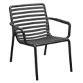 Doga Italian Made Commercial Grade Stackable Indoor / Outdoor Lounge Armchair, Anthracite