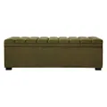 Soho Velvet Fabric Storage Ottoman Bench / Blanket Box, Olive