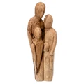 Woodroffe Carved Mango Wood Family of Four Sculpture Ornament