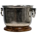 Luccian Metal Champagne Bucket, Timber Base, Short