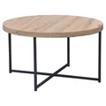 Harper Timber Effect Top Round Coffee Table, 80cm
