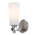 Delmar Metal & Glass Wall Lamp, Nickel / Opal