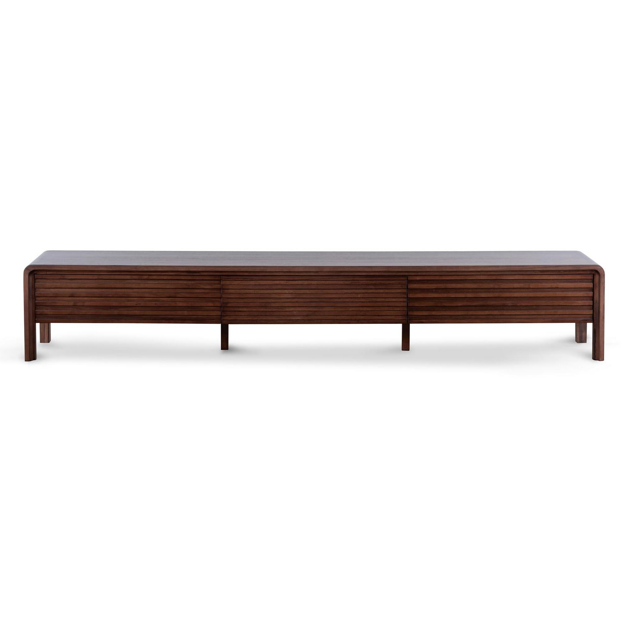 Ermita Messmate Timber 3 Drawer TV Unit, 220cm, Walnut