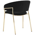 Lex Velvet Fabric Dining Chair, Black