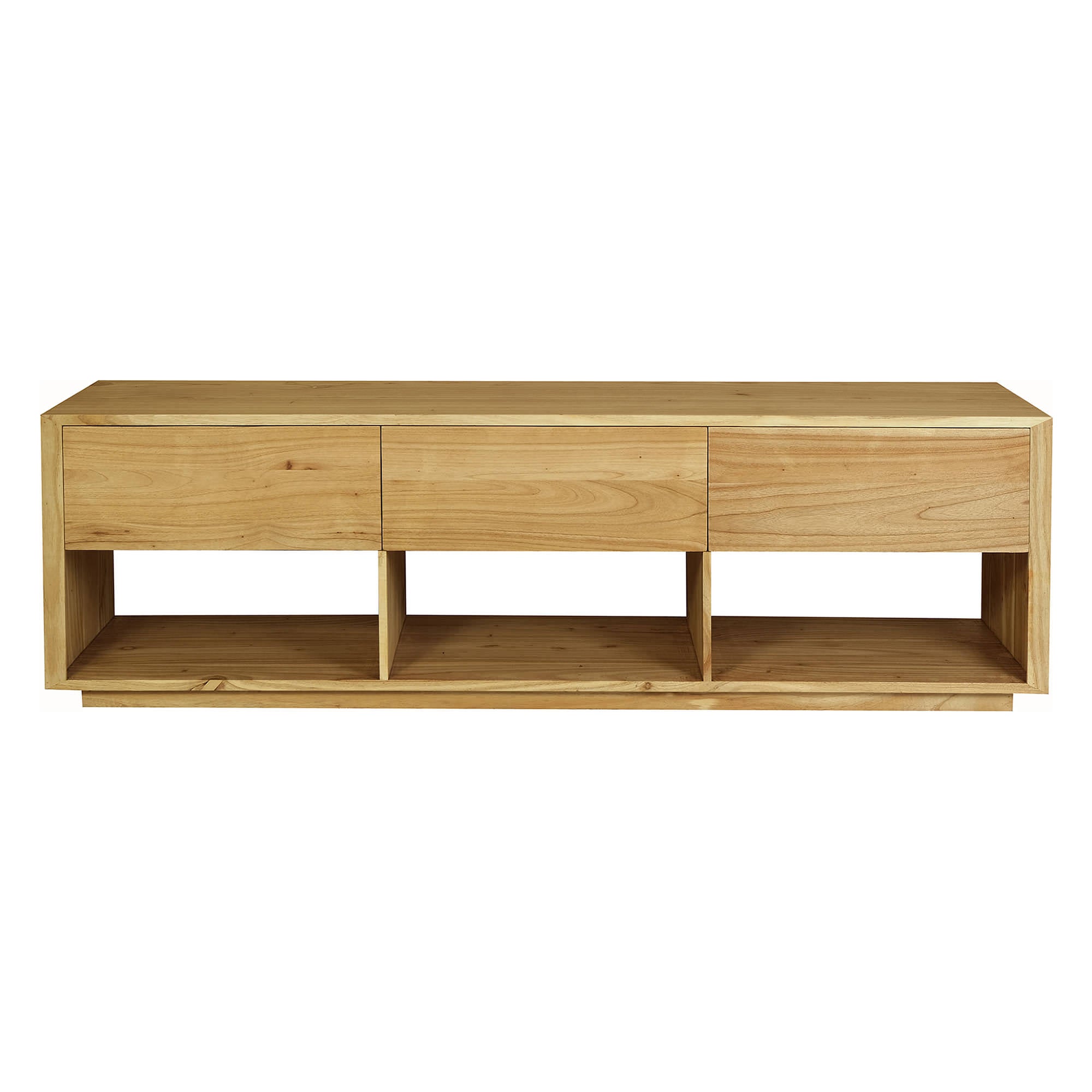 Oscar Mindi Wood 3 Drawer TV Unit, 180cm, Natural