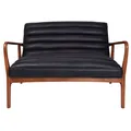 Selstar Leather & Timber Sofa, 2 Seater, Distressed Espresso
