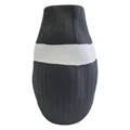 Paradox Ceramic Stripe Vase, Black