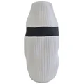 Paradox Ceramic Stripe Vase, White
