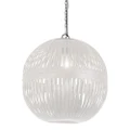 Esch Woven Metal Strips Ball Pendant Light, Vintage White
