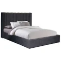 Belmont Fabric Platform Bed, Queen, Black