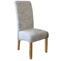 Averil Fabric Upholstered Dining Chair, Paris Script/Blonde