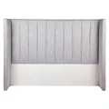 Central Park Fabric Winged Bed Headboard, King, Grey