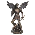 Veronese Cold Cast Bronze Coated Angel Figurine, St Michael the Archangel, Small