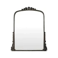 Belle Vie Baroque Iron Frame Mantle Mirror, 100cm, Aged Black
