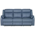 Buena Leather Electric Recliner Lounge, 3 Seater, Blue