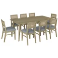Andros 9 Piece Acacia Timber Dining Table Set, 210cm