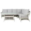 Matera Wicker Outdoor Corner Sofa & Table Set, 6 Seater