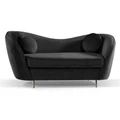 Galliano Velvet Fabric Sofa, 2 Seater, Black