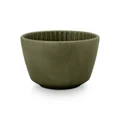 VTWonen Relievo Porcelain High Bowl, Set of 4, Dark Green
