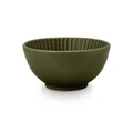 VTWonen Relievo Porcelain Large Bowl, Set of 4, Dark Green