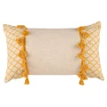 Accessorize Eleni Cotton Lumbar Cushion, Ochre