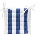 Afton Cotton Indoor / Outdoor Chair Pad, Blue Stripe