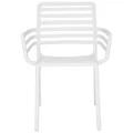 Doga Italian Made Commercial Grade Stackable Indoor / Outdoor Carver Dining Chair, White