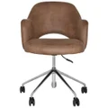 Albury Commercial Grade Eastwood Fabric Gas Lift Office Armchair, V2, Tan / Silver