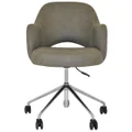 Albury Commercial Grade Pelle / Benito Fabric Gas Lift Office Armchair, V2, Sage / Silver