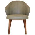Hugo Commercial Grade Pelle Fabric Dining Chair, Timber Leg, Sage / Light Walnut
