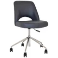 Albury Commercial Grade Pelle / Benito Fabric Gas Lift Office Chair, V2, Navy / Silver