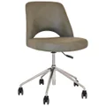 Albury Commercial Grade Pelle / Benito Fabric Gas Lift Office Chair, V2, Sage / Silver