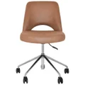 Albury Commercial Grade Pelle / Benito Fabric Gas Lift Office Chair, V2, Tan / Silver
