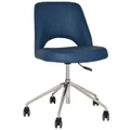 Albury Commercial Grade Vinyl Gas Lift Office Chair, V2, Blue / Silver