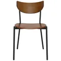 Marco Commercial Grade Steel Dining Chair, Timber Seat, Light Walnut / Black