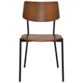 Texas Commercial Grade Steel Dining Chair, Timber Seat, Light Walnut / Black