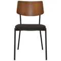 Texas Commercial Grade Steel Dining Chair, Vinyl Seat, Light Walnut / Black