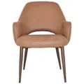 Albury Commercial Grade Pelle / Benito Fabric Tub Chair, Metal Leg, Tan / Light Walnut
