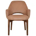 Albury Commercial Grade Pelle / Benito Fabric Tub Chair, Timber Leg, Tan / Light Walnut