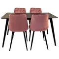 Kanaka 4 Piece Wooden Dining Table Set, 140cm, with Blush Lumy Chair