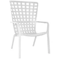 Folio Italian Made Commercial Grade Stackable Indoor / Outdoor Lounge Armchair, White