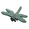 Cast Iron Dragonfly Figurine Garden Decor, Verdigris Green