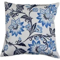 Grace Embroidered Cotton Canvas Scatter Cushion Cover, Blue