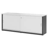 Logan Credenza Cabinet with Locker, 150cm, White / Black